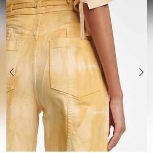 Ulla Johnson Yellow Tie-Dye Straight Leg Pants NWOT